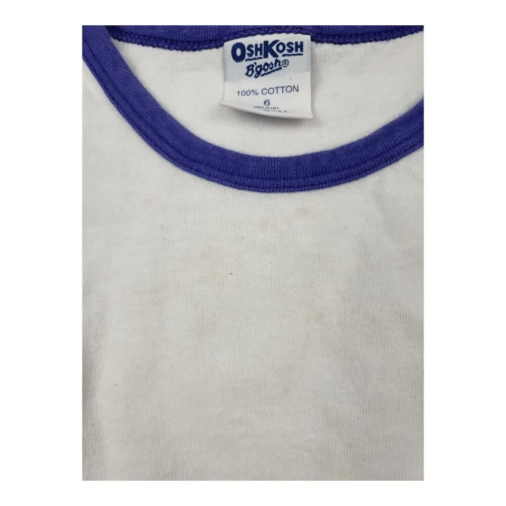 Vintage 90s OshKosh Action Sports Tank Top Kids Sz 6 Made In USA